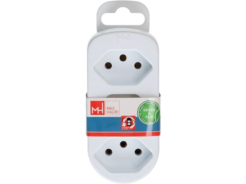 [2053766] Max Hauri Abzweigstecker ADAPT 3x Typ 13, drehbar Green+Fair 3