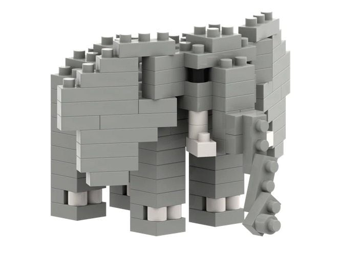 BRIXIES Bausteinmodell Elefant aus 111 Bausteinen