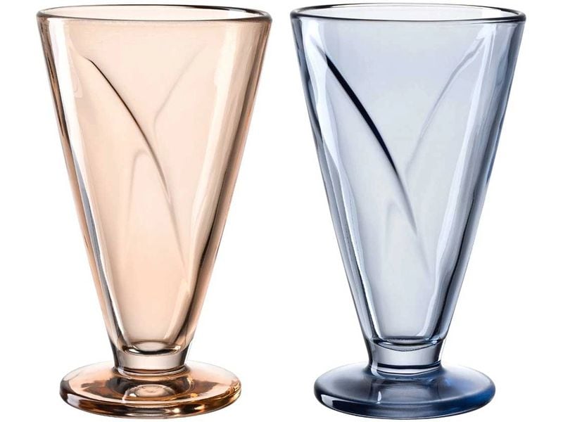 LEONARDO Schale 360 ml, Blau / Apricot, 4 Stück