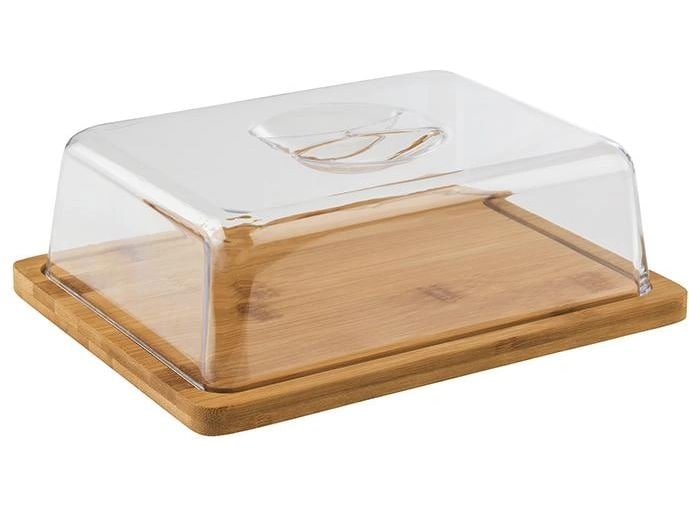 APS Servierplatte Tablett mit Haube 2-teilig, 24 x 18.5 x 8 cm
