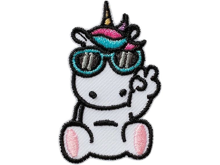 Mono-Quick Aufnäher Einhorn mit Brille 1 Stück