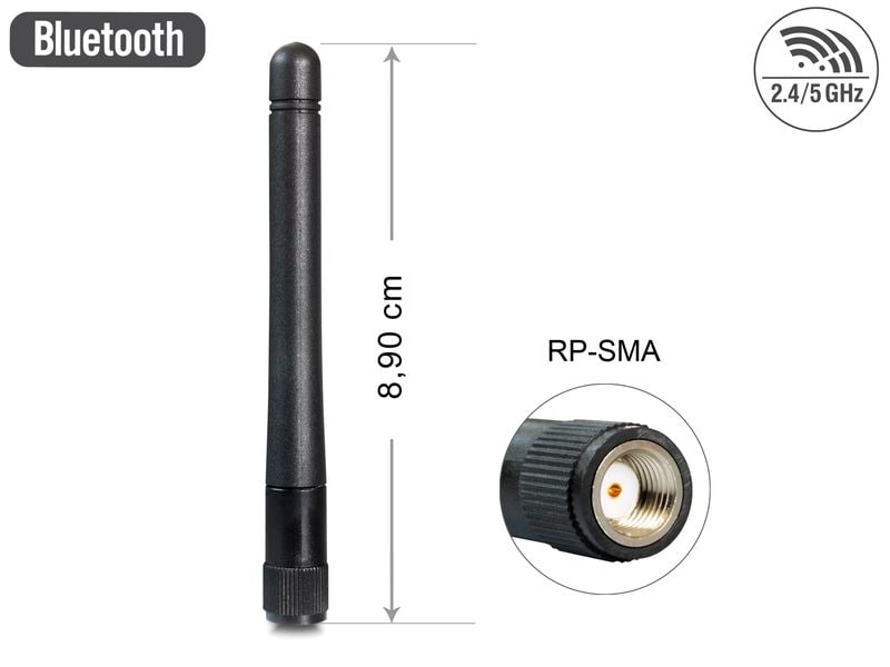 Delock WLAN 802.11 ac Antenne RP-SMA St RP-SMA 3.3 dBi Rundstrahl