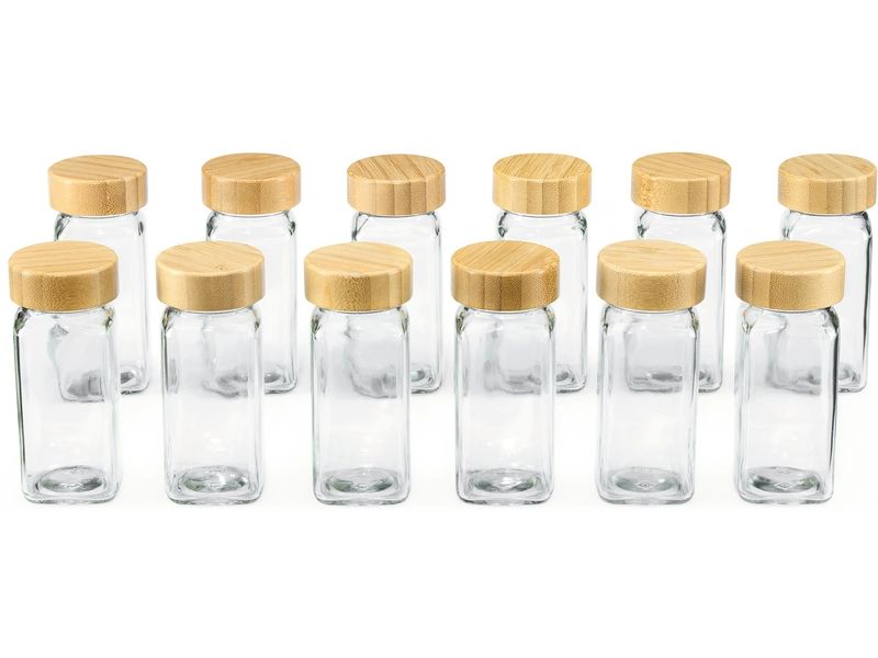 GOURMETmaxx Gewürzgläser-Set 120 ml, Transparent/Braun