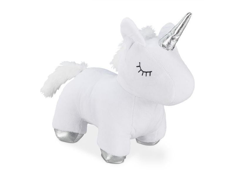 relaxdays Türstopper Einhorn Polyester Sand Weiss Silber