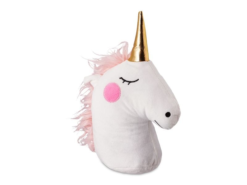 relaxdays Türstopper Einhorn Stoff weiss Gold 27 cm