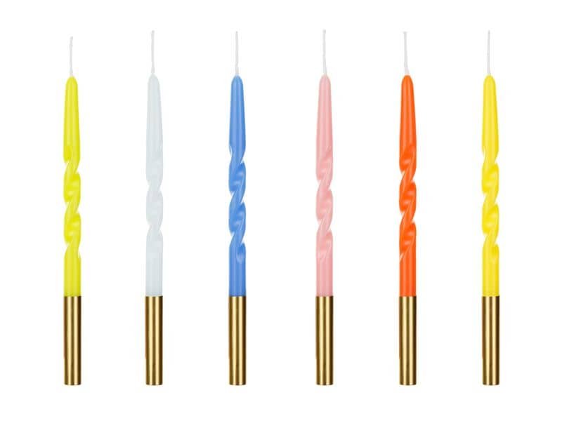 [2178479] Partydeco PartyDeco Gedrehte Geburtstagskerzen, 6er-Set 6 Stück