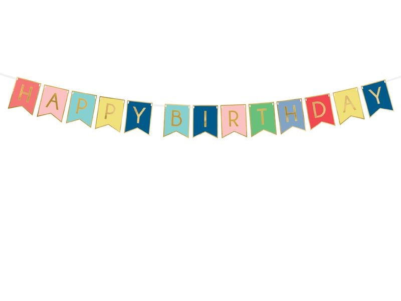 [2178499] Partydeco Girlande Happy Birthday farbig, 15 x 175 cm