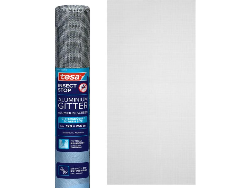 [2176827] tesa Insektenschutzgitter Aluminium Anthrazit 120 cm x 250 cm