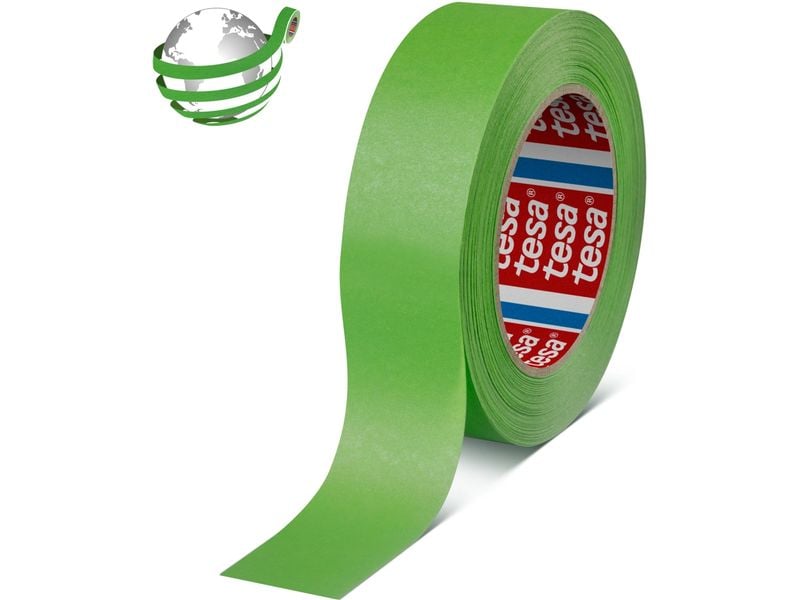 tesa Malerband Krepp hitzebeständig Papier, Grün, 38 mm x 50 m