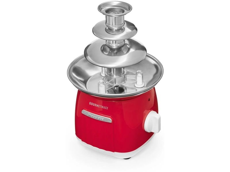 GOURMETmaxx GOURMETmaxx Schokoladenbrunnen 70W rot/weiss Retro Weiss
