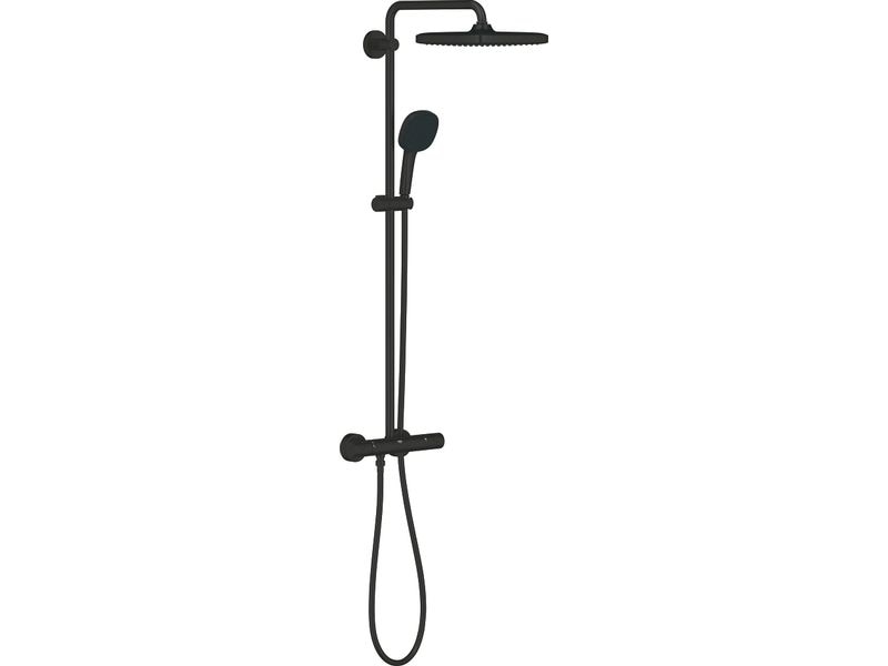 GROHE Vitalio Comfort 250 eckig mit Thermostatarmatur Mattschwarz