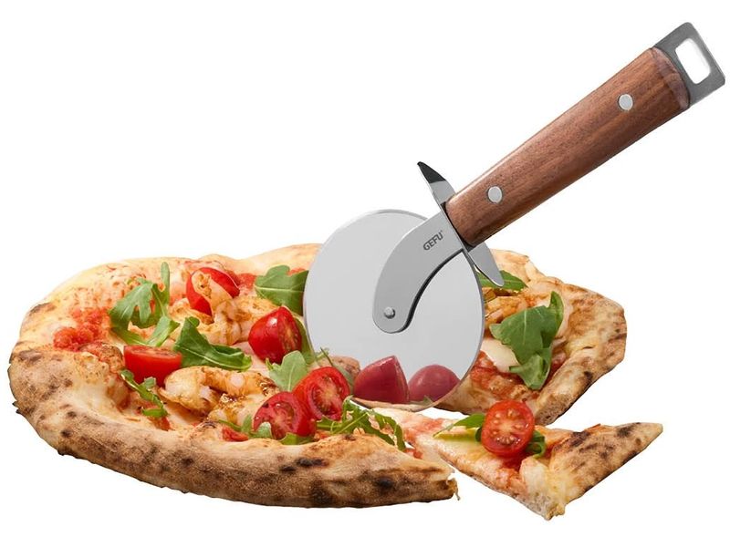 [2125751] GEFU Pizzaschneider Madero Silber/Braun, 21 x 9.5 x 1 cm