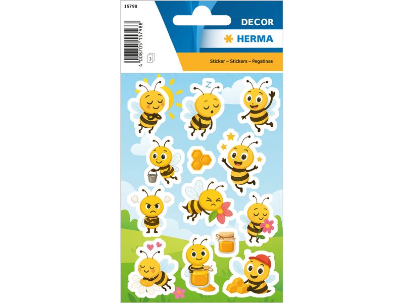 [2054877] Herma Stickers Motivsticker Honigbienen 3 Blatt / 39 Sticker