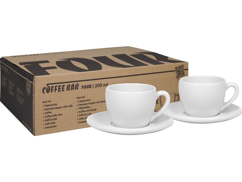 Könitz Cappuccinotasse Four 200 ml, 2 Stück, Weiss