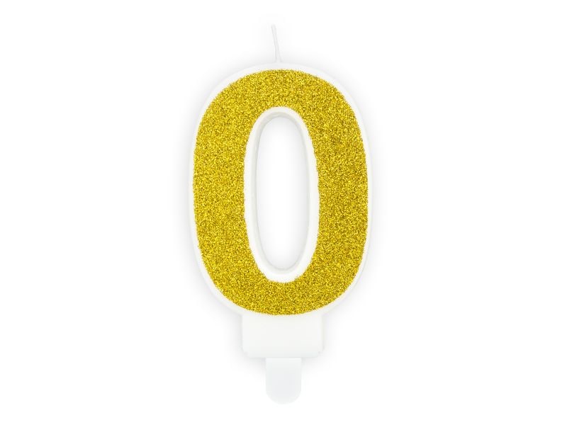 [2178456] Partydeco PartyDeco Geburtstagskerze Ziffer 0 Gold 1 Stück