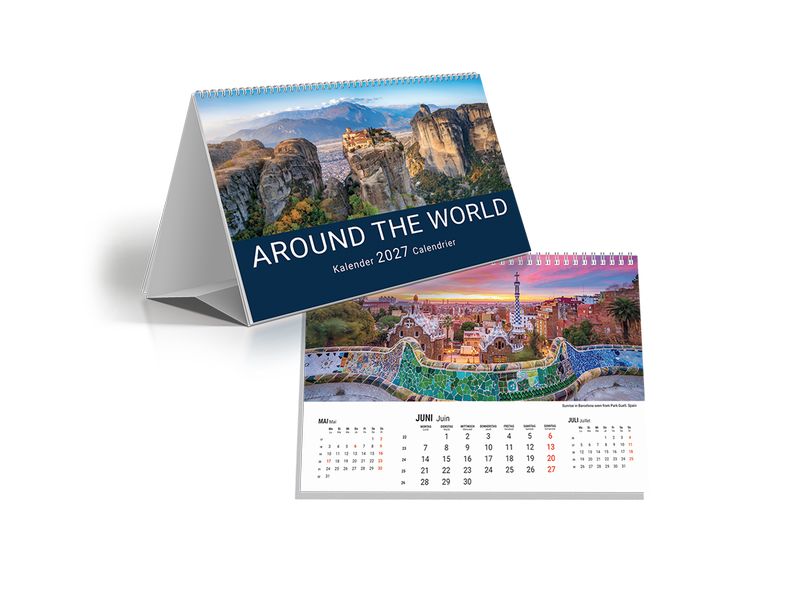 Simplex Pultkalender Around the World 2027 3-Monats-Planer