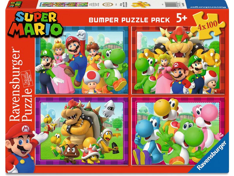Ravensburger Kinderpuzzle Super Mario 4x 100 Teile