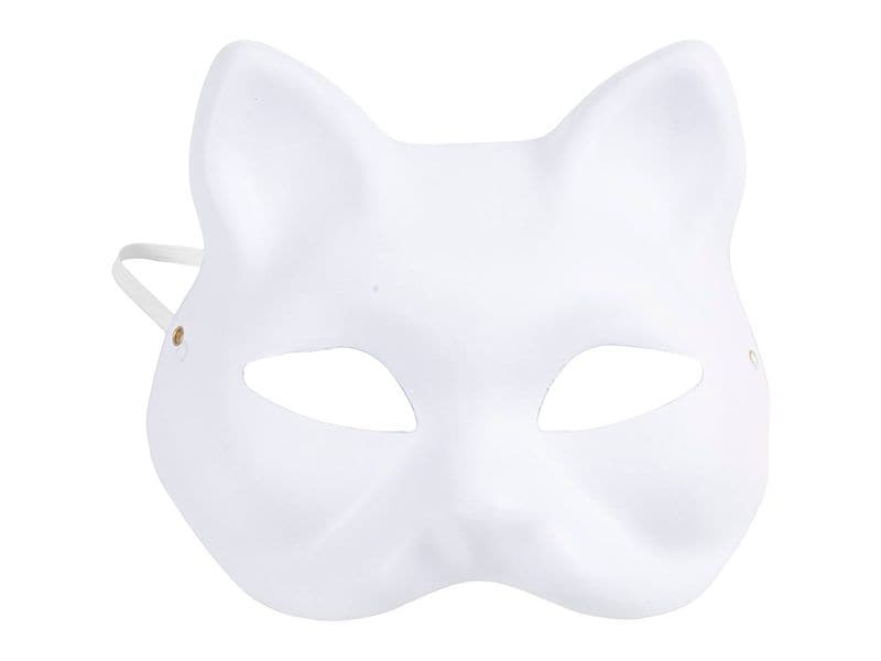 Creativ Company Katzenmaske H 17.5 cm B 18.5 weiss 1 Stk