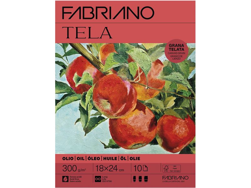 Fabriano Acrylpapier Tela 300g/m², 10 Bl, kalt gepresst
