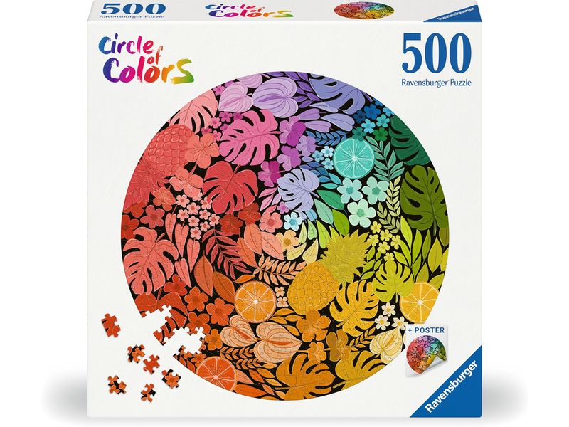 Ravensburger Puzzle Circle of colors – Tropical 500 Teile, rund