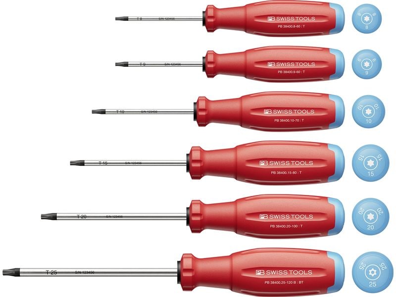 PB Swiss Tools Schraubenzieher-Set SwissGrip Evo PB 38440 Torx Rot