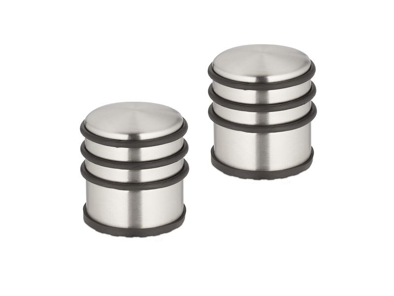relaxdays Türstopper Edelstahl Gummi 2er Set