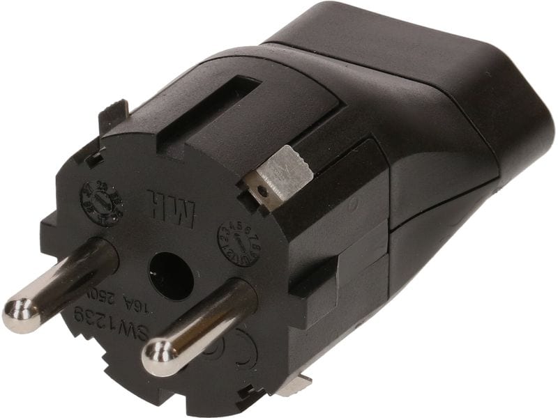 Max Hauri Fixadapter Schuko – Typ 21 für Power Stations schwarz