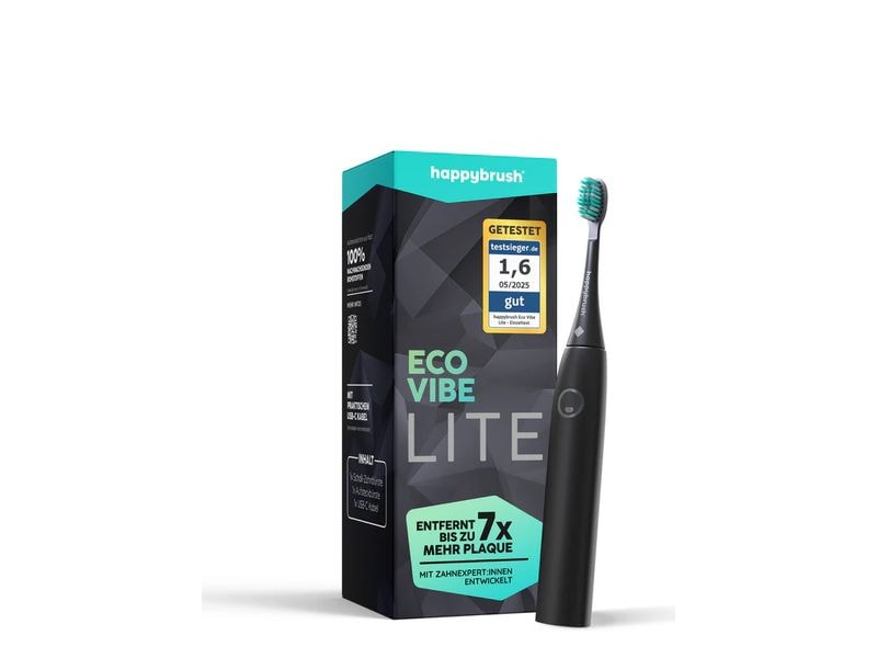 [2167863] happybrush Schallzahnbürste Eco Vibe Lite Allblack