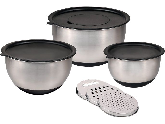 [2162938] Kesper Schüssel-Set Edelstahl Silber & Schwarz 1.20 l