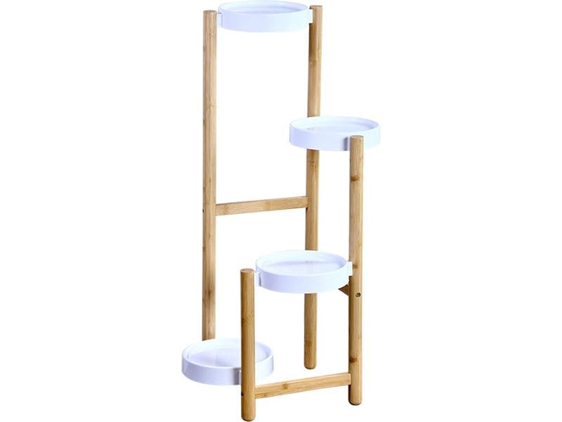 Kesper Blumenständer Bambus FSC 48 x 42 x 78 cm Weiss Braun