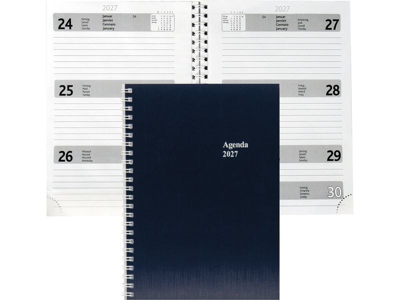 Simplex Geschäftsagenda 2027 1 W/2S, A5, Blau