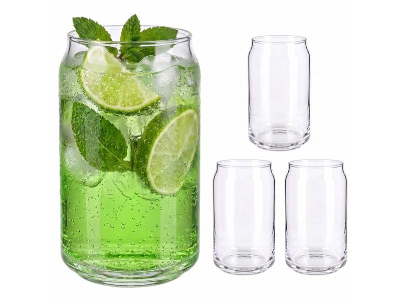 relaxdays Highball-Glas 480 ml, 4 Stück, Transparent