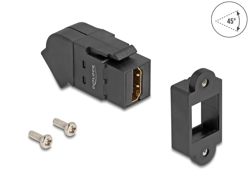 Delock Keystone-Modul HDMI Einbaubuchse zu HDMI Buchse 45° 8K 60 Hz