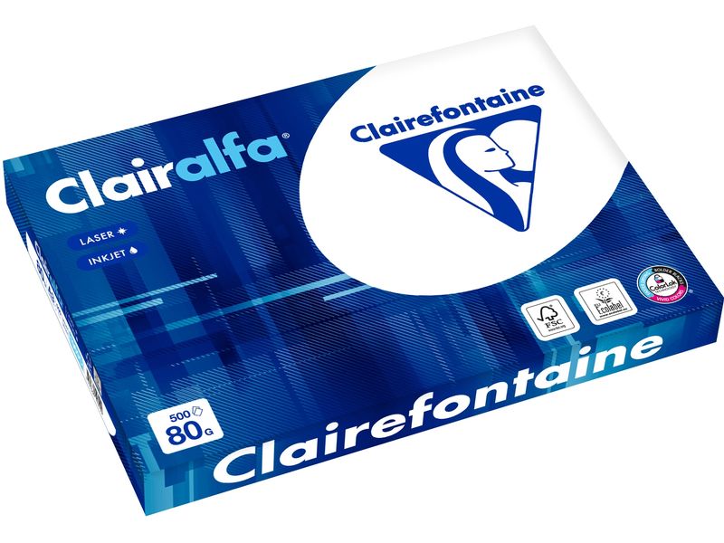 Clairefontaine Universalpapier Clairalfa A3, Weiss, 80 g/m², 500 Blatt