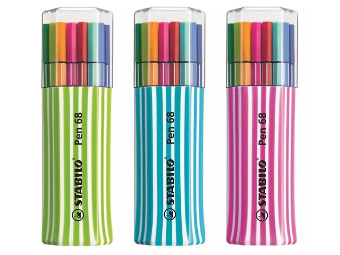 STABILO Fasermaler Pen 68 Single pack 15er Etui, ass. Farben