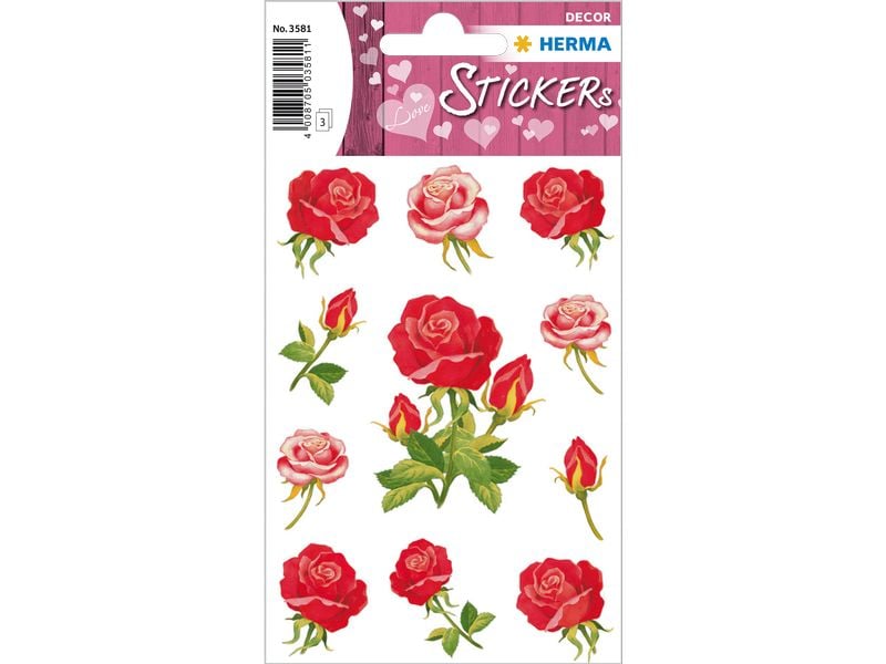 [2178578] Herma Stickers Sticker Rosen 3 Blatt / 33 Sticker