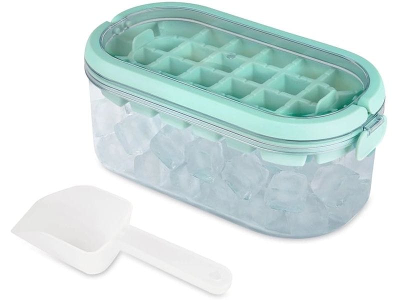 GOURMETmaxx Eiswürfelbox 2in1, Transparent / Mint, 4-teilig