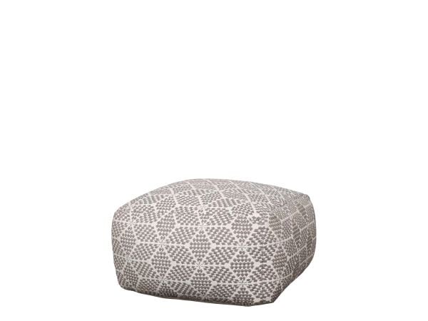 Chic Antique Pouf gemustert 50 cm, Mocca/Crème