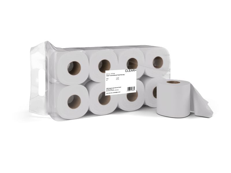 Clear+ by CWS Toilettenpapier  Rollen, 2-lagig, Hellgrau