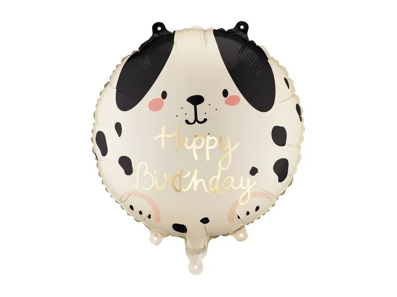 Partydeco Folienballon Happy Birthday 35 x 35 cm, Hund