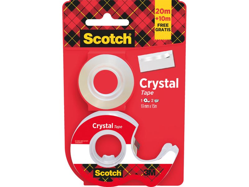 Scotch Handabroller Crystal 19 mm, Rot