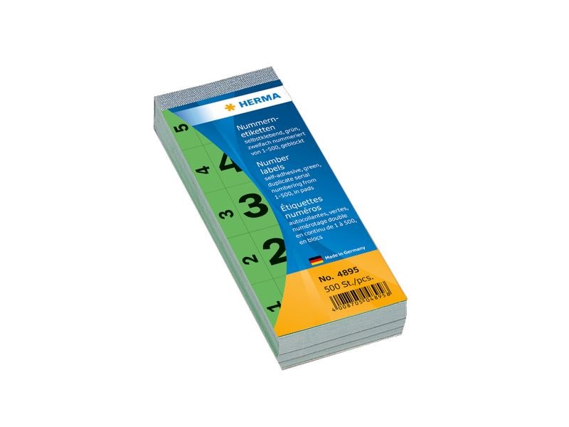 HERMA Nummernblock 1-500, grün, 28 x 56 mm 500 Etiketten