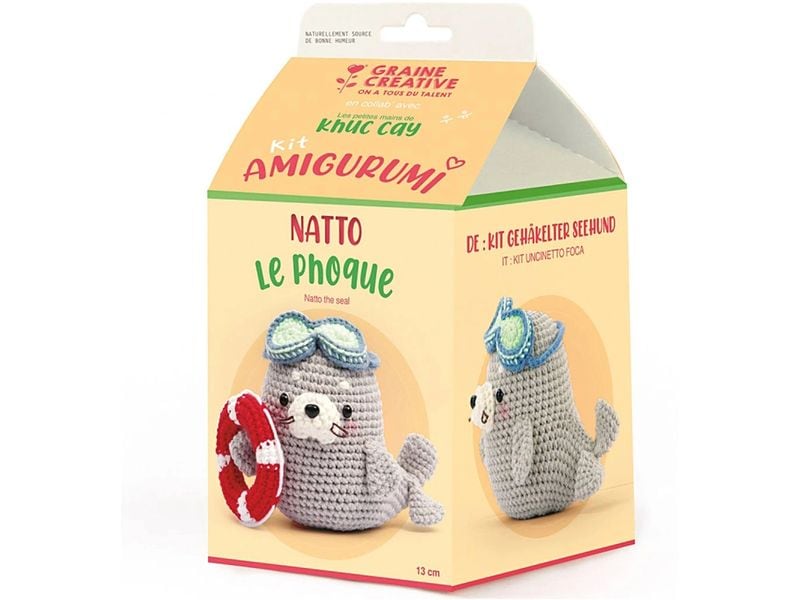 Graine Créative Häkelset Amigurumi Natoo die Robbe 13 cm