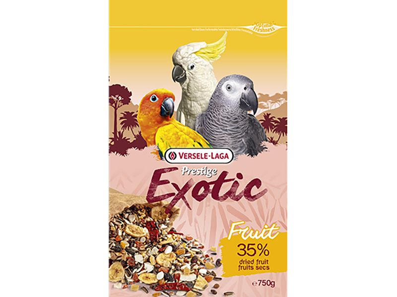 Versele Laga Ziervogelfutter Exotic Fruit Mix für Papageien, 750 g