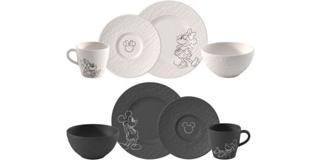 Villeroy & Boch Manufacture Rock – Mickey Mouse Frühstücks-Set, 8-teilig