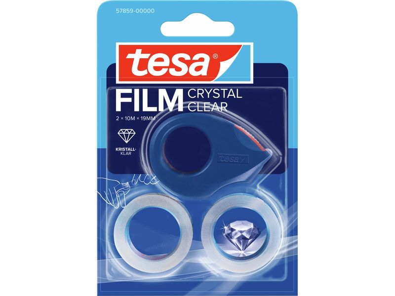 tesa Klebebandabroller Mini-Abroller 19 mm x 10 m, Transparent