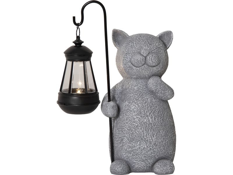 Star Trading Solar Dekoration Smilla 22 cm Grau