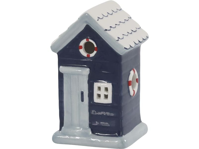 Chic Antique Aufsteller Strandhaus 10 x 6 x 6 cm, Weiss/Blau