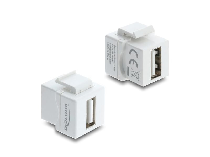 Delock Keystone-Modul Mini Kupplung USB 2.0 Typ-A zu USB – A Buchse