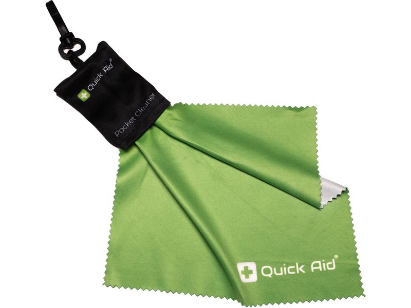 [2035963] Quick Aid Reinigungstuch Pocket Cleaner 1 Stück, Schwarz/Grün